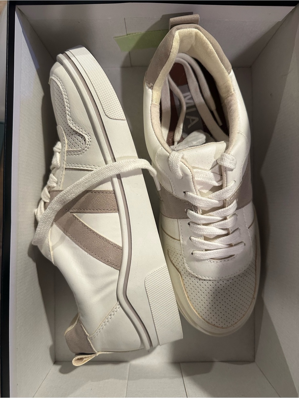 MIA White & Beige Casual Sneakers